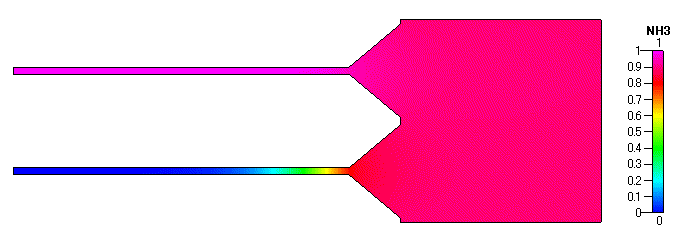 NH3 mass fraction ( without Cut-Diffusion at inlet, long inlet )