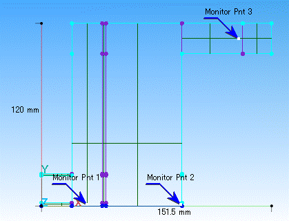position for monitoring of pressure, Ar and O2 mass fraction